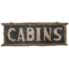 Antique Handmade "Cabins" Sign