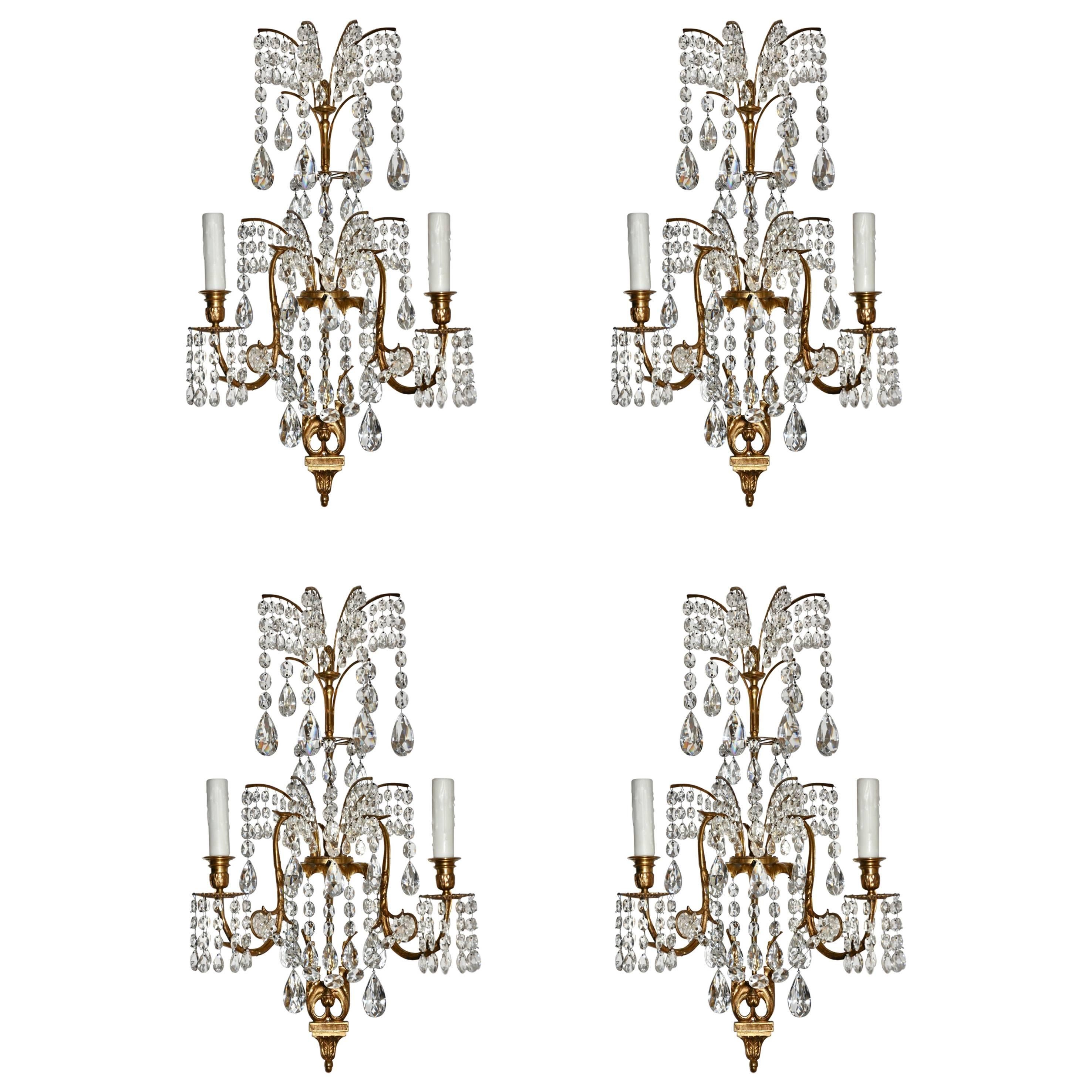 Set of Four 19th Century Neoclassical Sconces in Manner of Schinkel