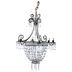 French Empire Chandelier with All Beaded Arms
