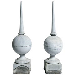 Pair of French Zinc Finials
