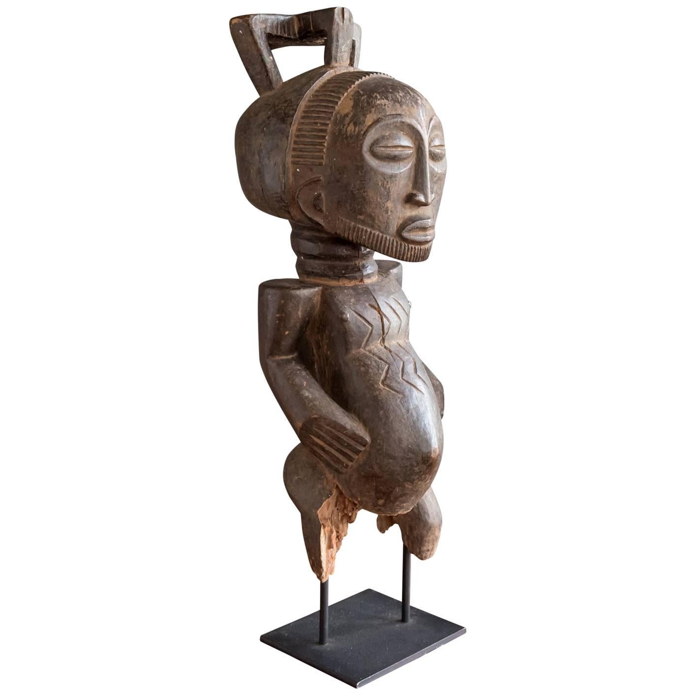 Hemba Carved Wood Male Ancestor Figure For Sale