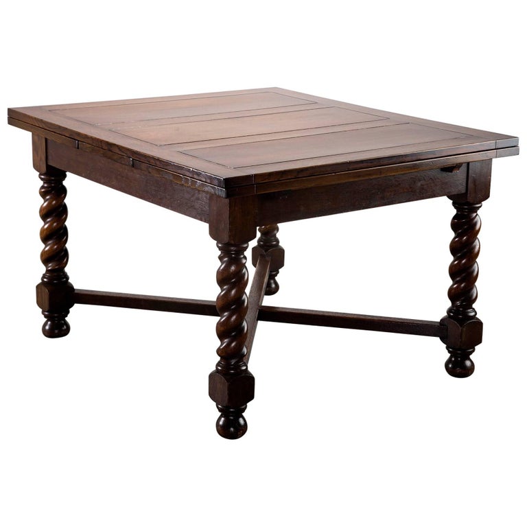Dutch Oak Refectory Table With Large Barley Twist Legs For At Dutch Oak Refectory Table With Large Barley Twist Legs For