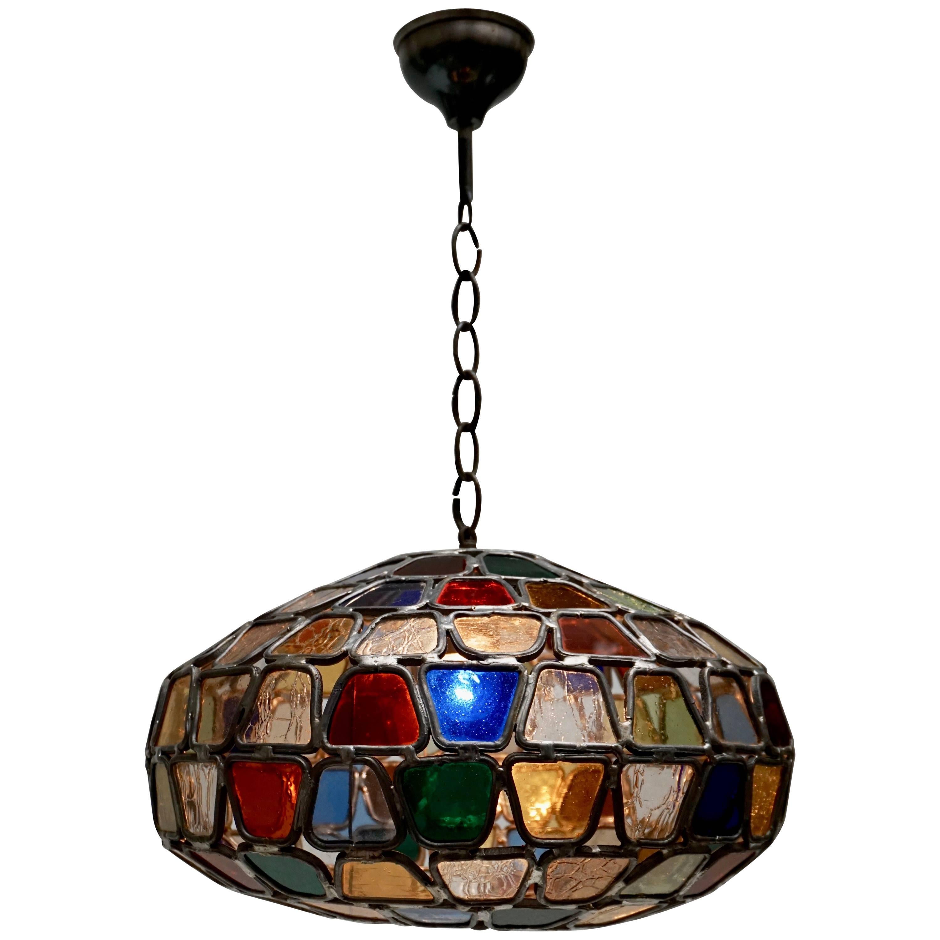 Stained Glass Pendant Light at 1stDibs
