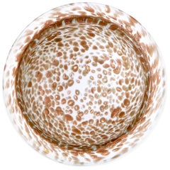Murano Glass Bowl with Copper Aventurine Swirls