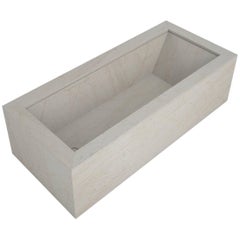 Salvatori Oyster Bathtub in Crema d'Orcia Stone with Bamboo Texture