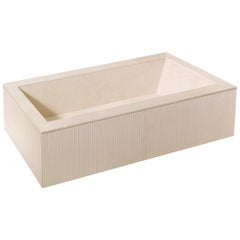 Salvatori Oyster Bathtub in Crema d'Orcia Stone with Raw Texture