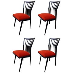 Set of Four Italian Chairs 