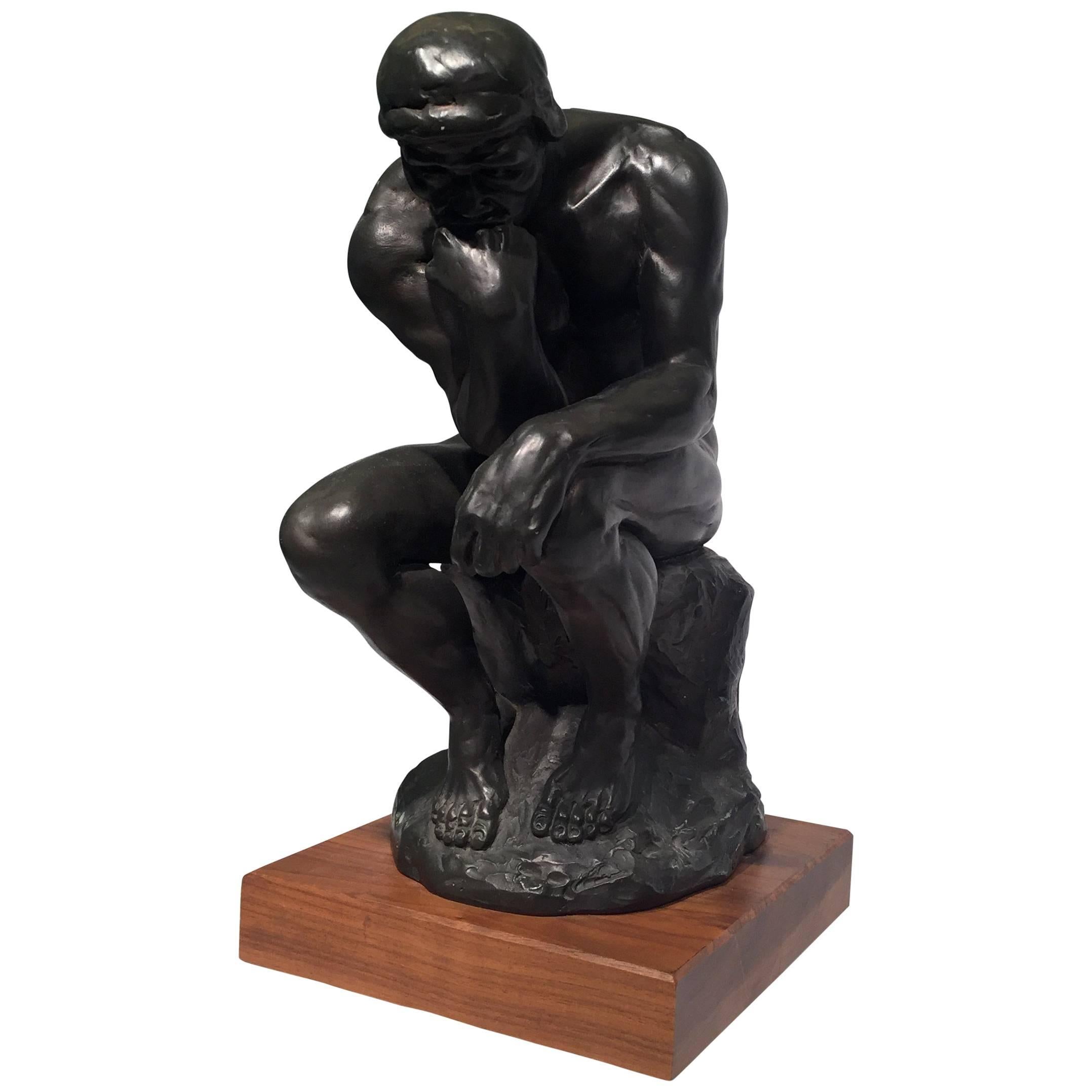 AUGUSTE RODIN Sculpture, "Le Penseur"Museum reproduction. For Sale