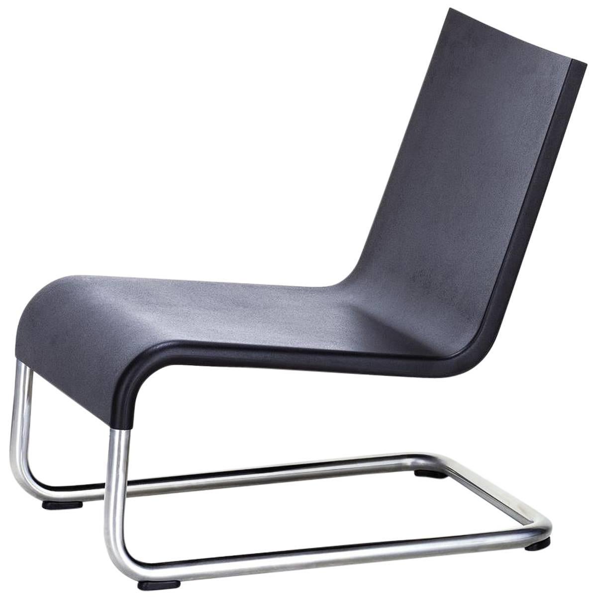 Vitra .06 Lounge Chair in Basic Black with Stainless Steel Legs