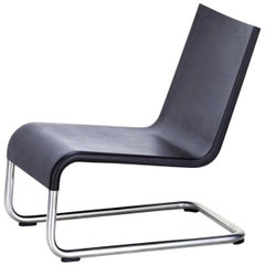 Vitra .06 Lounge Chair in Basic Schwarz mit Edelstahlfüßen