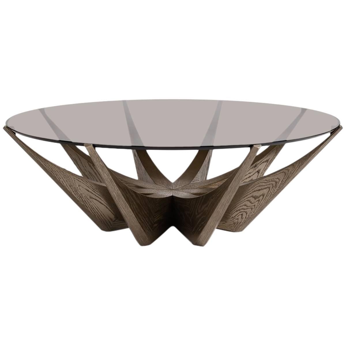 Georgis & Mirgorodsky, table basse contemporaine à chevrons, États-Unis, 2017