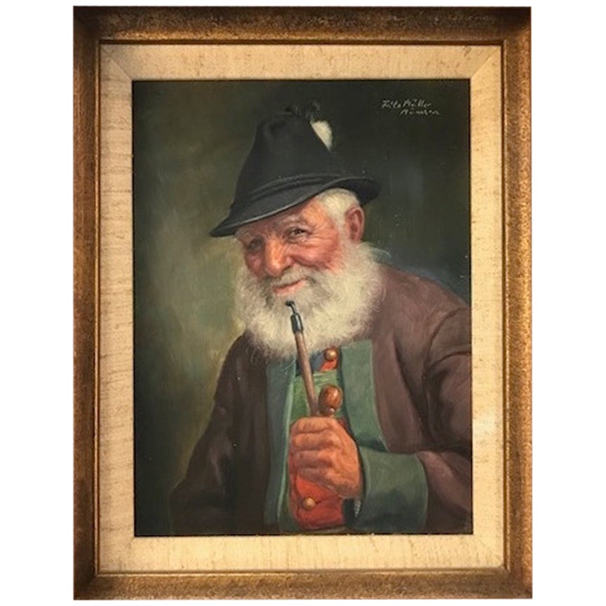 Framed Painting Signed C. Muller for Carl Muller For Sale at