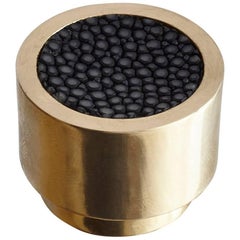 Caviar Dial Solid Brass Knob with Shagreen Inlay