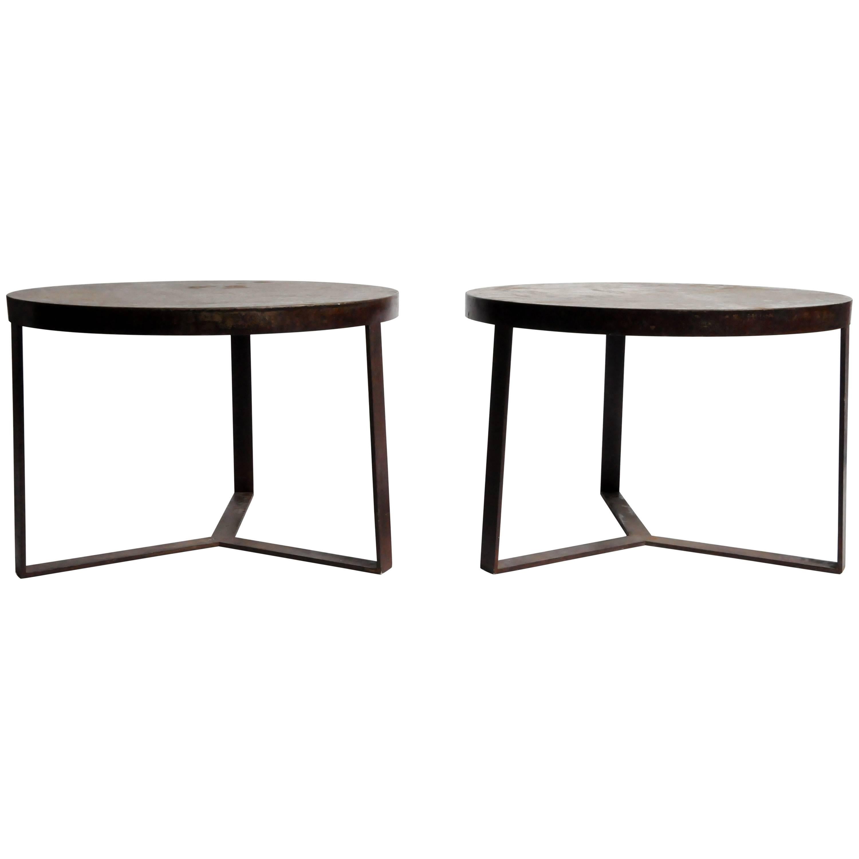 Round Iron Side Tables