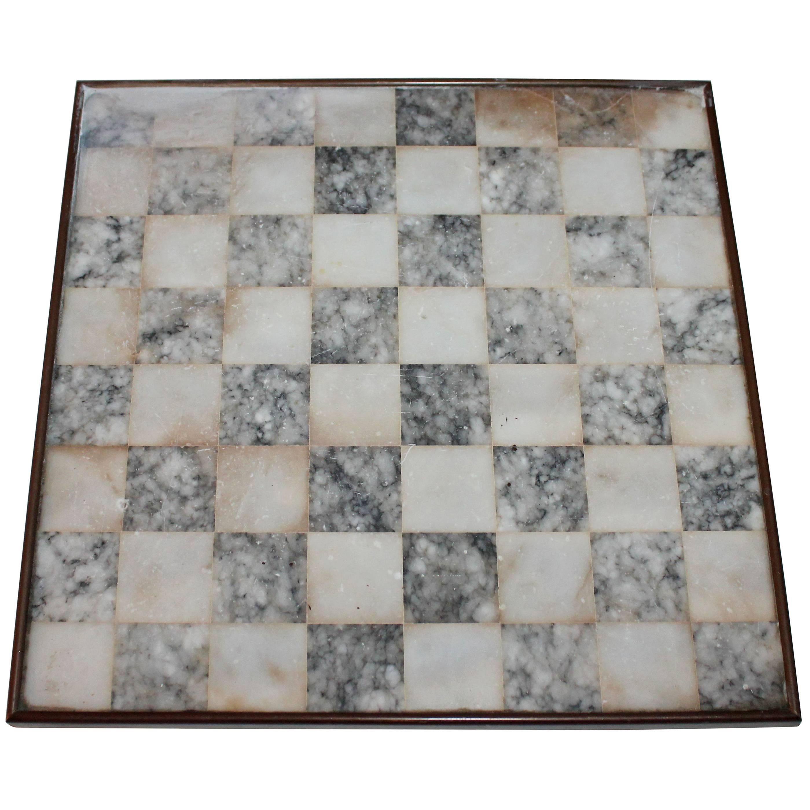 19th Century Marble Footed Game Board
