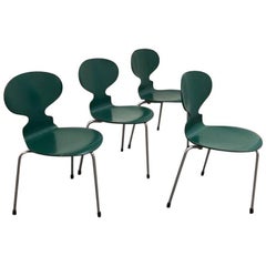 Set of Four 1957 Illums Bolighus, Arne Jacobsons Ant Chairs for Fritz Hansen