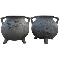 Vintage Pair of Concrete Urns, France