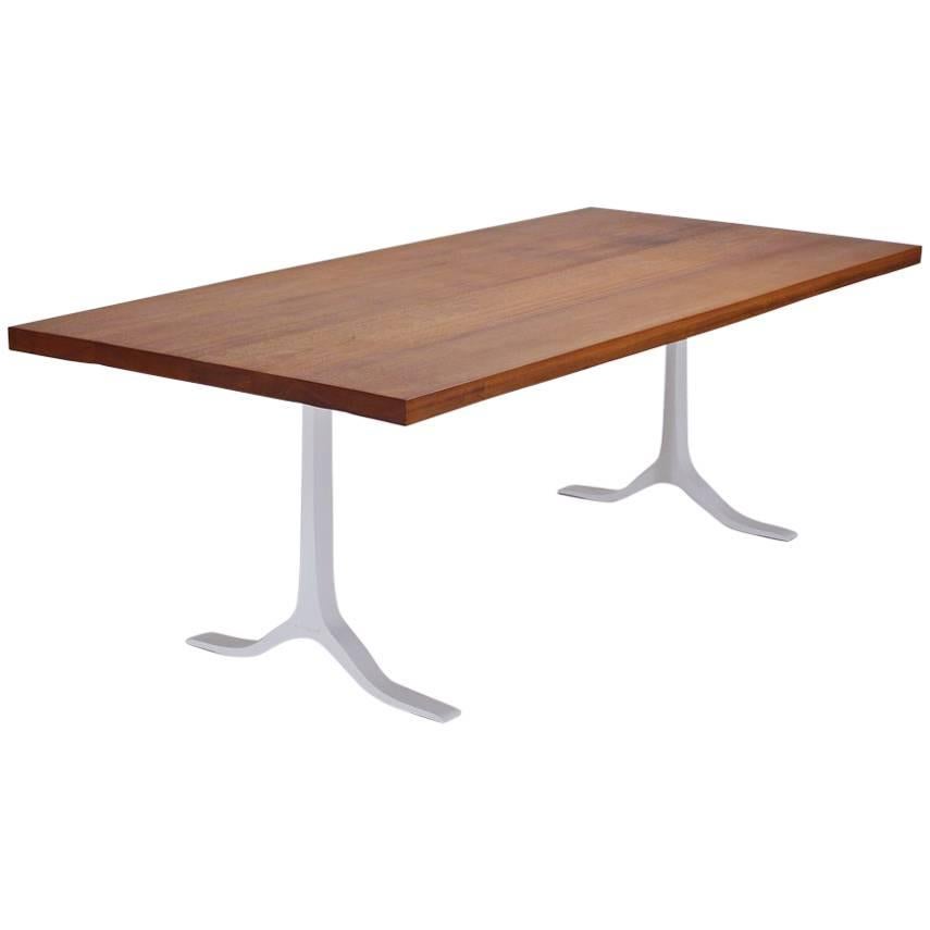 Reclaimed Hardwood Table with Sand Cast Aluminum Base by P. Tendercool in Stock