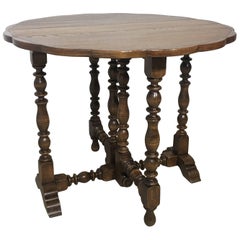 English Oak Gateleg Table with Fleur Form Top, circa 1900