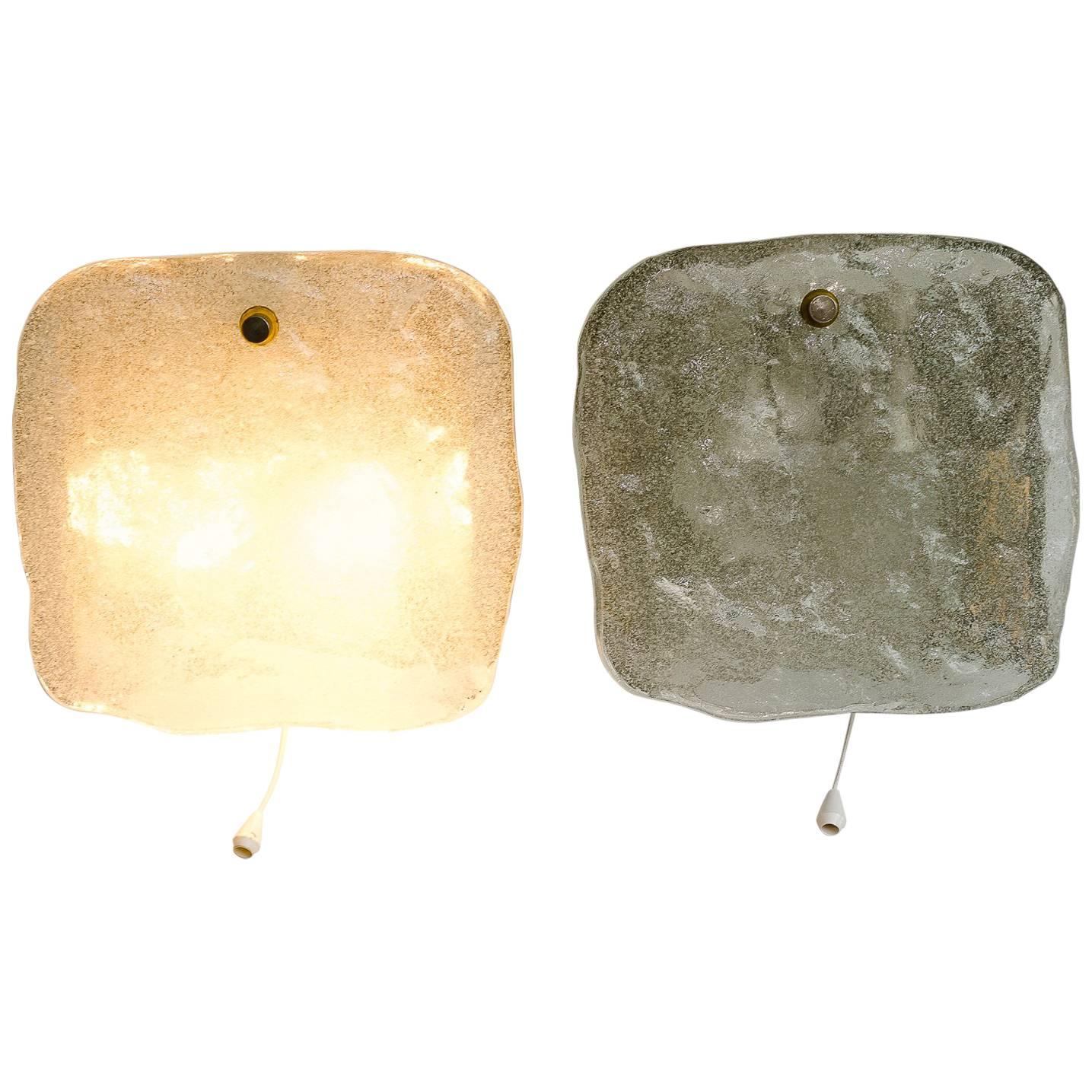 2 Kalmar nickel wall sconces around 1950s (frosted glass)
