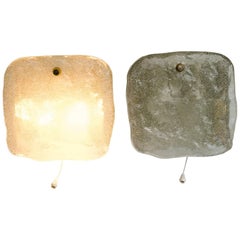 2 Kalmar nickel wall sconces around 1950s (frosted glass)
