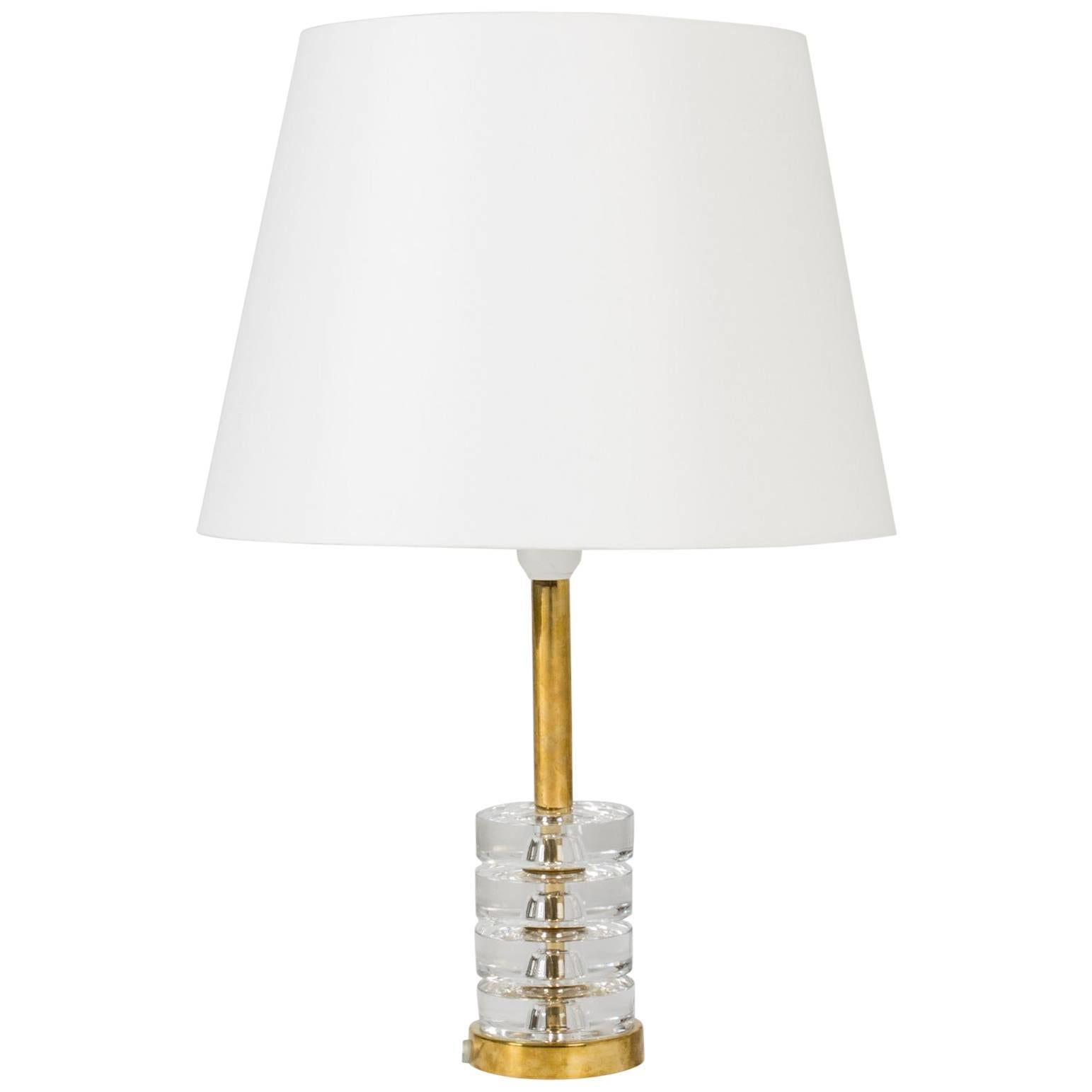 Crystal and Brass Table Lamp by Carl Fagerlund at 1stDibs