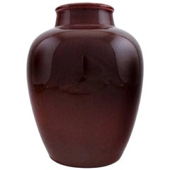 B&G/Bing & Grondahl, Valdemar Pedersen Stoneware Vase, Oxblood Glaze