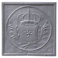 Plaque de cheminée / dosseret "armoiries de France" du 19e siècle