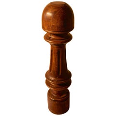 Tall French Fruit Wood Wig Stand or Hat Stand, Shop Display