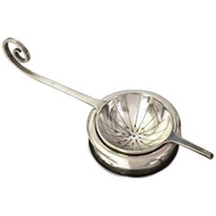 Antique Evald Nielsen Tea Strainer in Silver