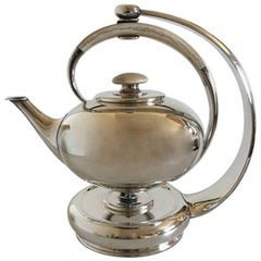 F. Hingelberg Sterling Silver Teapot No. 232 with Bone Handle 