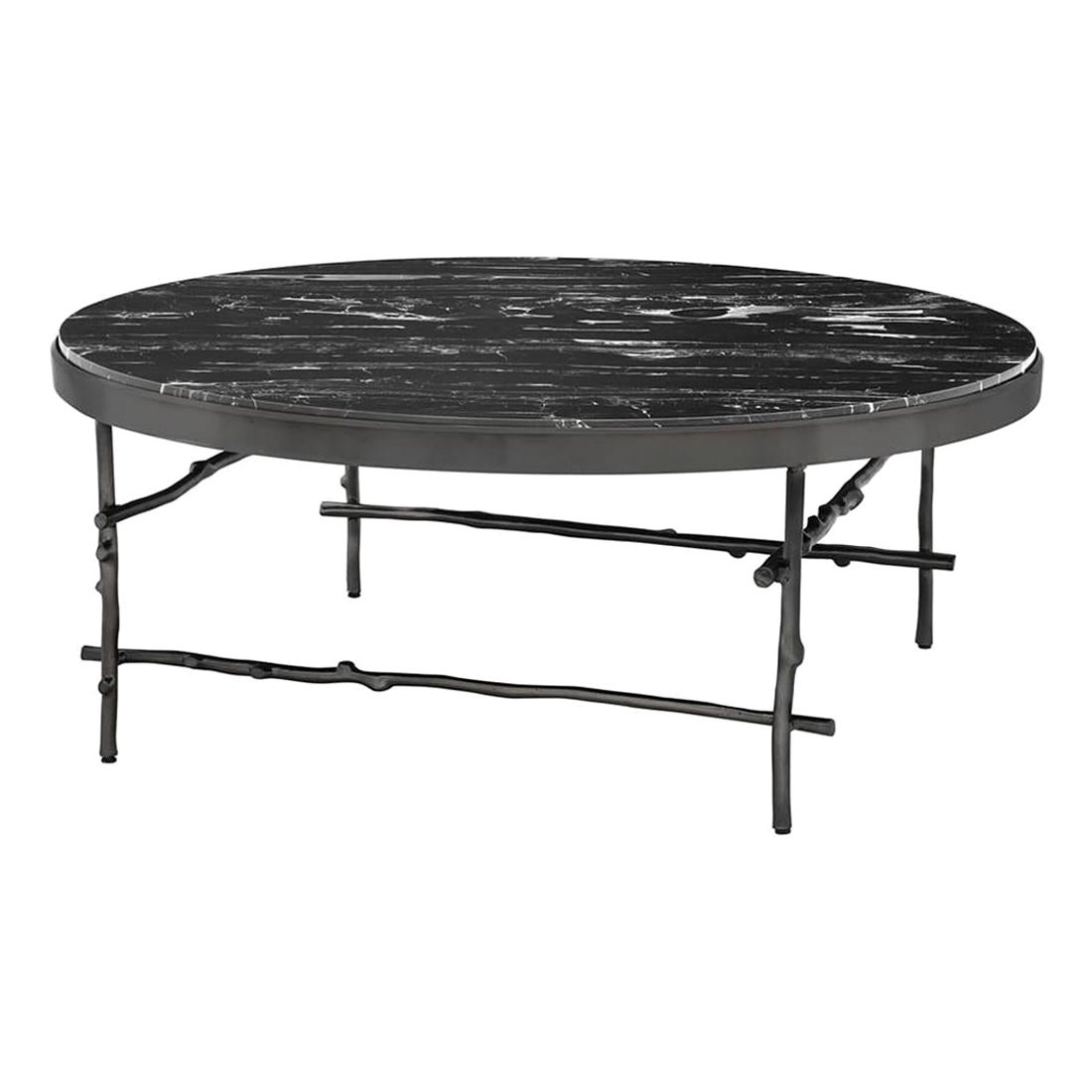 Black Branches Coffee Table with Black Marble Top For Sale