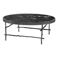 Table basse Branches noires avec plateau en marbre noir