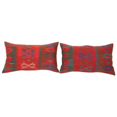 Antique Kilim Pillow Cases Fashioned from a late 19th C. Sharkoy Kilim