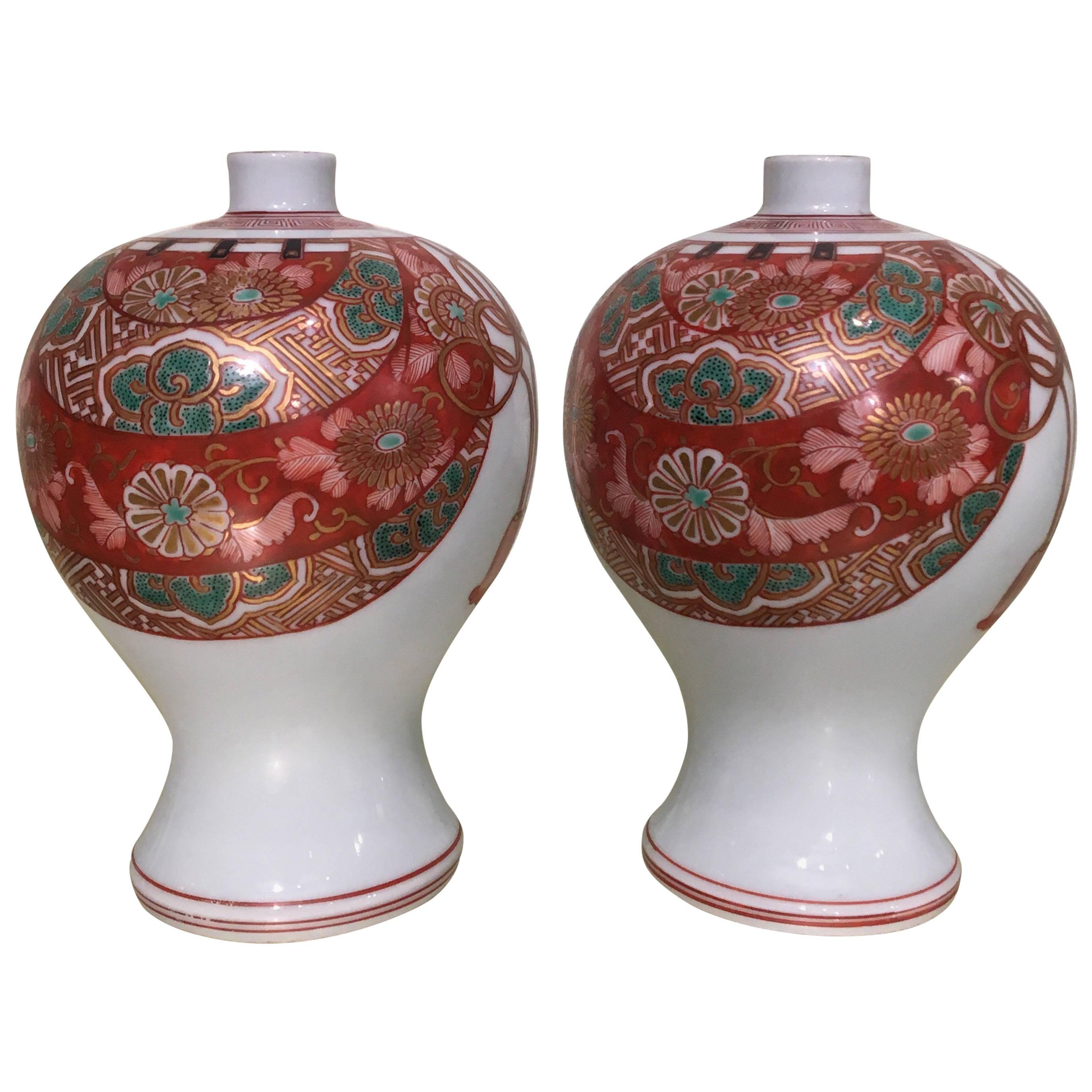 Pair of Bottle Shaped Vases For Sale