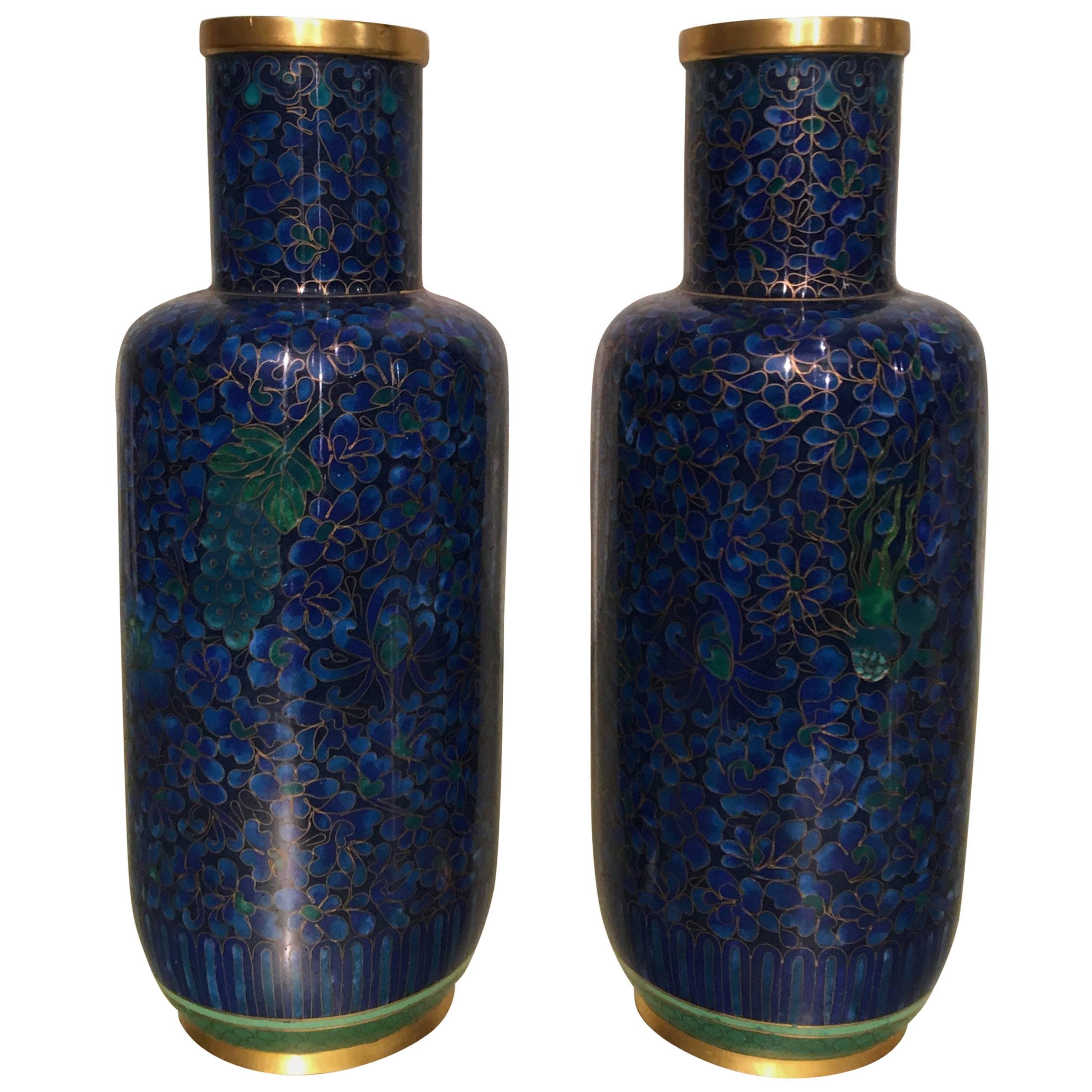 Pair of Cloisonné vases