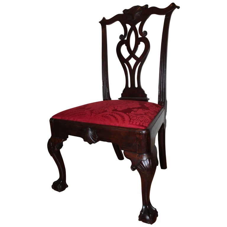 Chaise d'appoint Chippendale en acajou de Philadelphie En vente sur 1stDibs