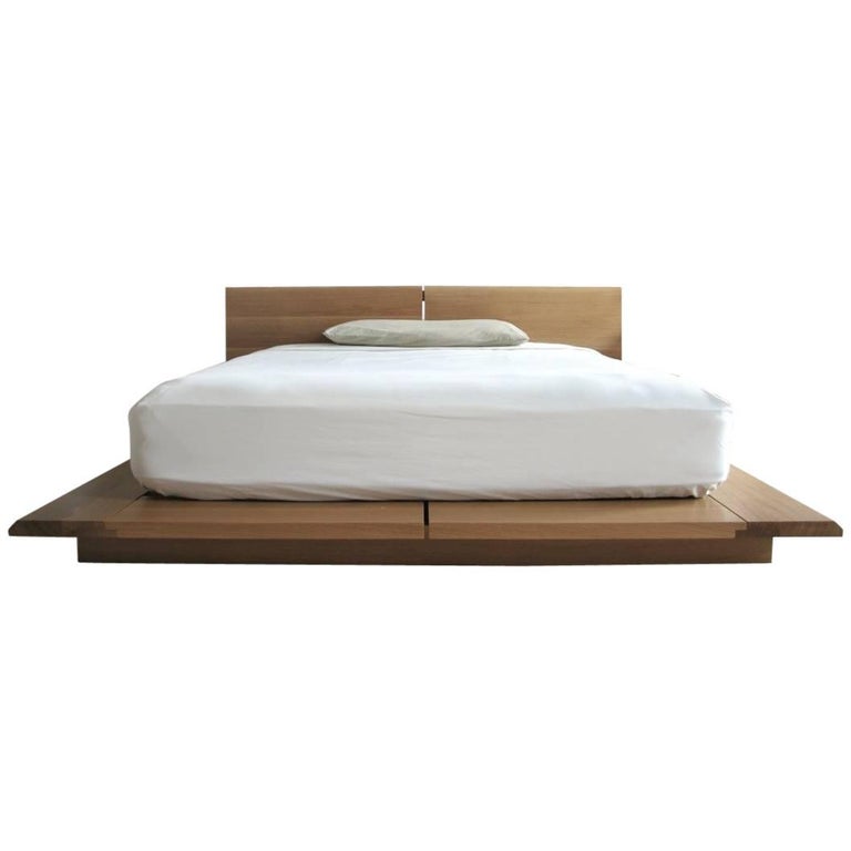 Bed, King, Platform, Mid Century Modern-Style, Custom, Hardwood, Semigood, Rift For Sale