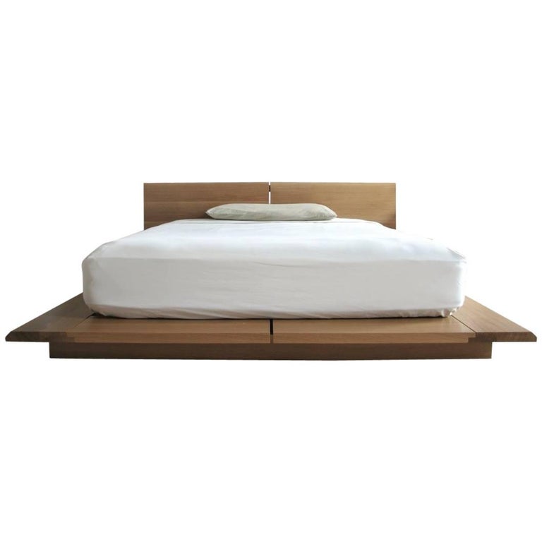 Bed King Platform Mid Century Modern Style Custom Hardwood Semigood Rift For Sale At 1stdibs