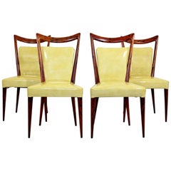 Mid-Century Modern Set of Four Rosewood Italian Dining Chairs by Melchiorre Bega