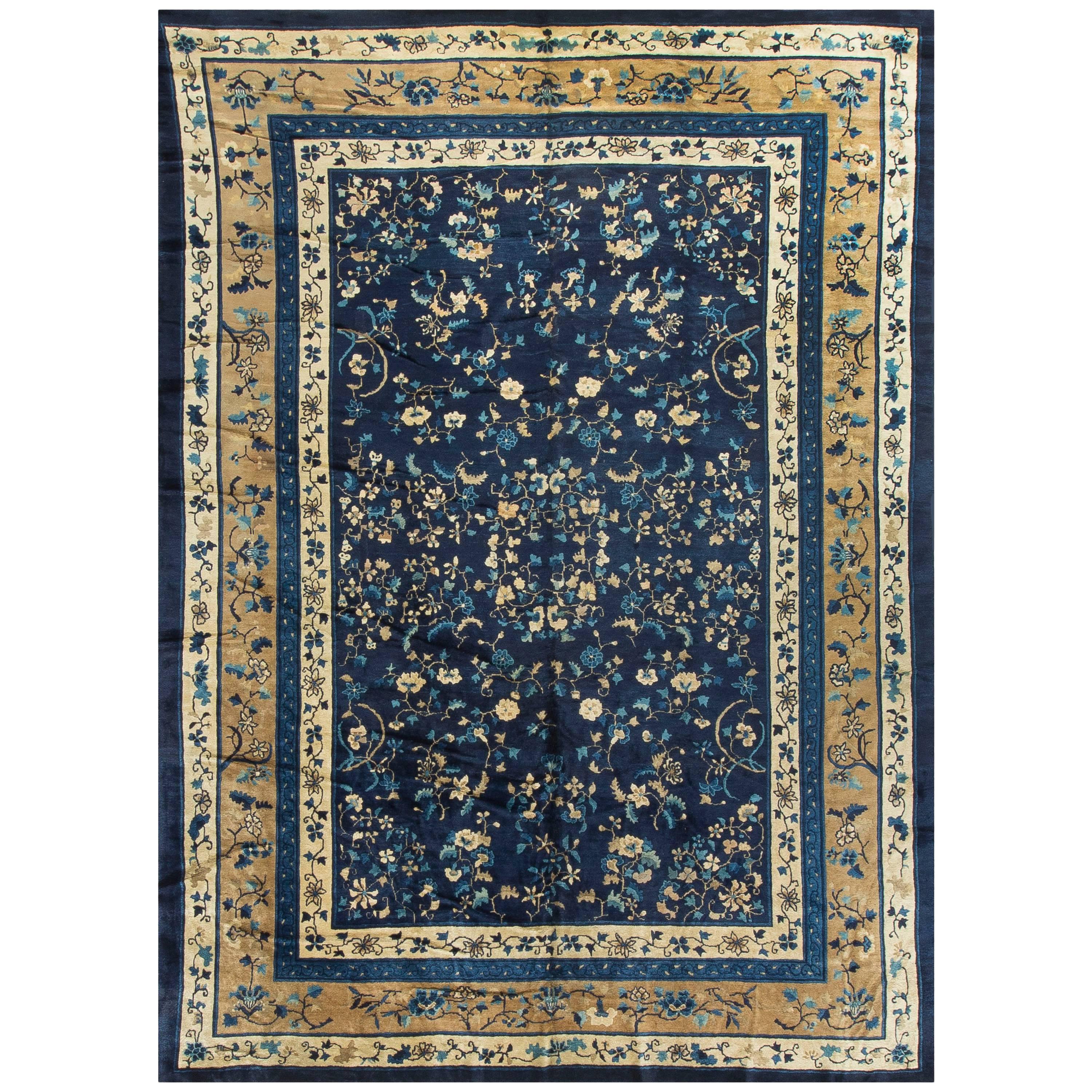 Vintage Chinese Rug Carpet Circa 1940 10'3 x 13'10 For Sale