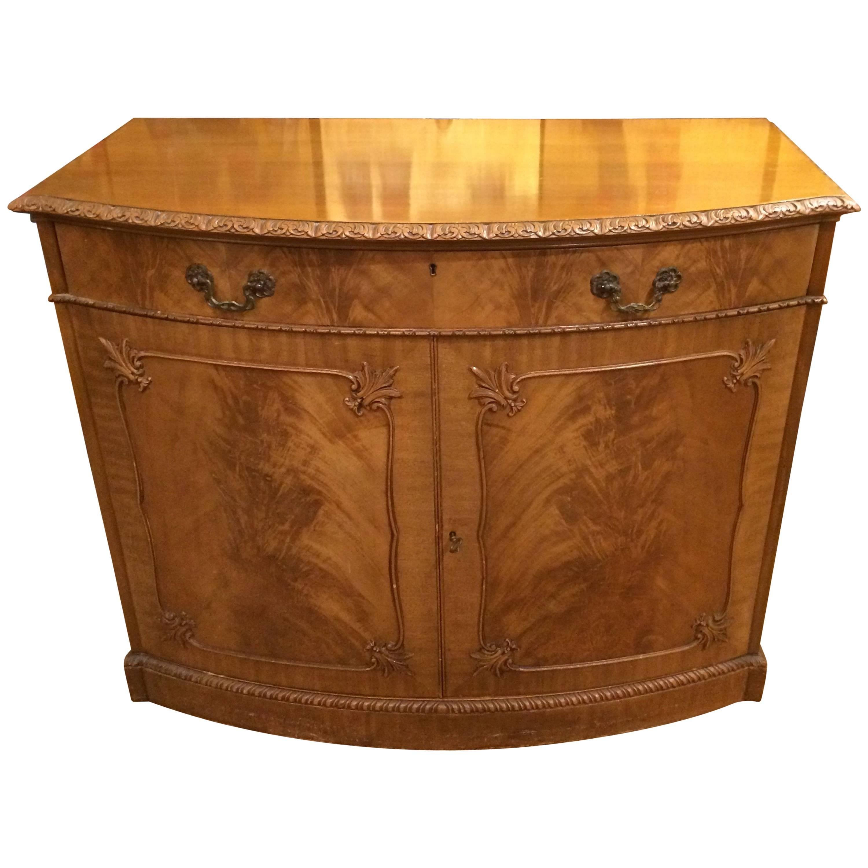 Luscious Burled Walnut Chest of Drawers with Front Panel Doors
