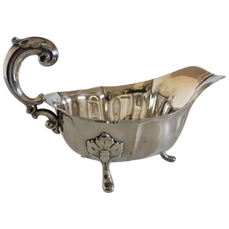 Footed Sauce Bowl with Handle in Silver