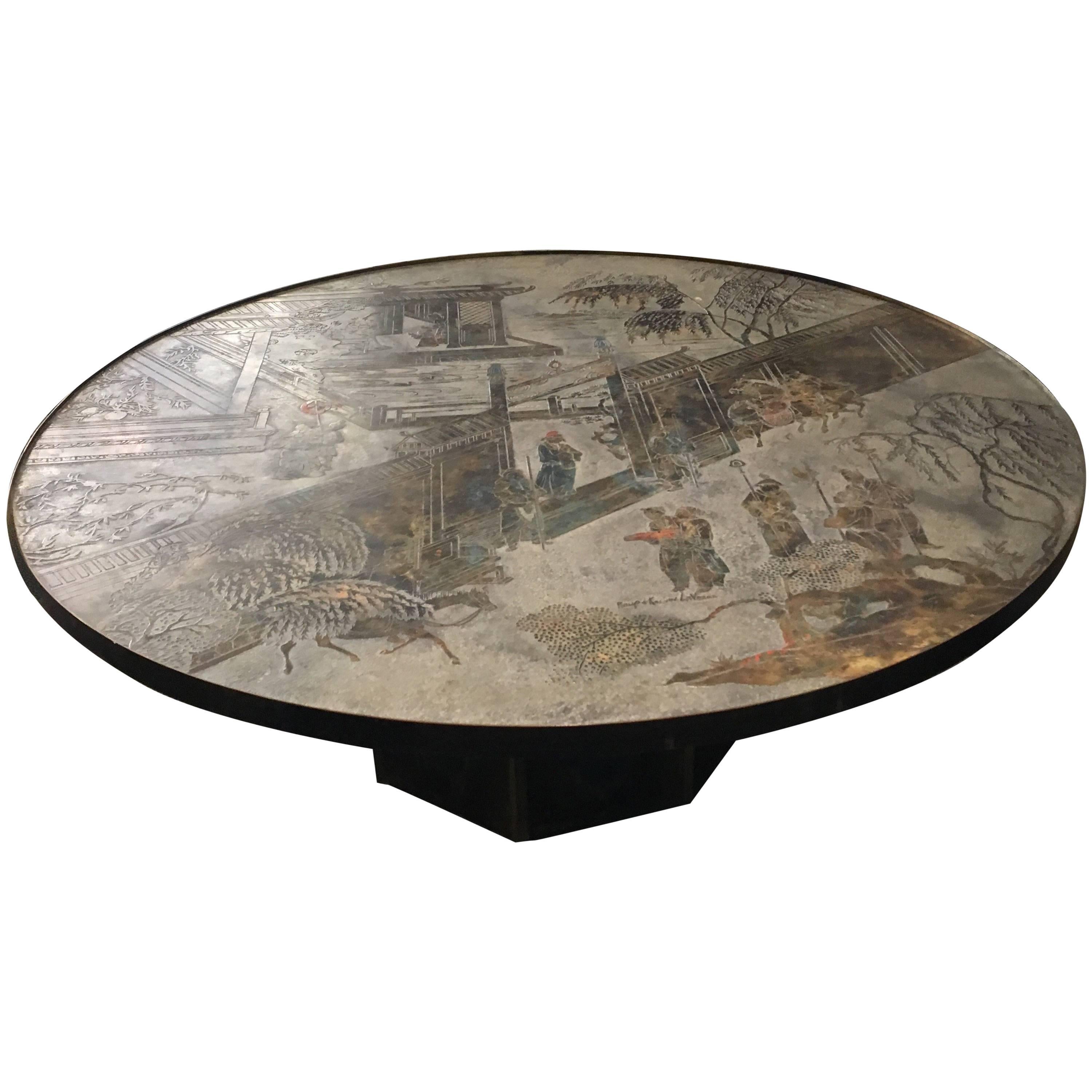Large Round Coffee Table by Philip and Kelvin LaVerne