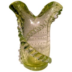ERCOLE BAROVIER Vase, Artistic Blown Glass of Murano with Application