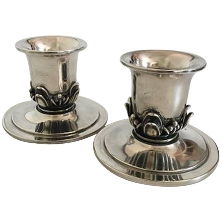 Gran & Laglye Silver Candle Holders For Sale