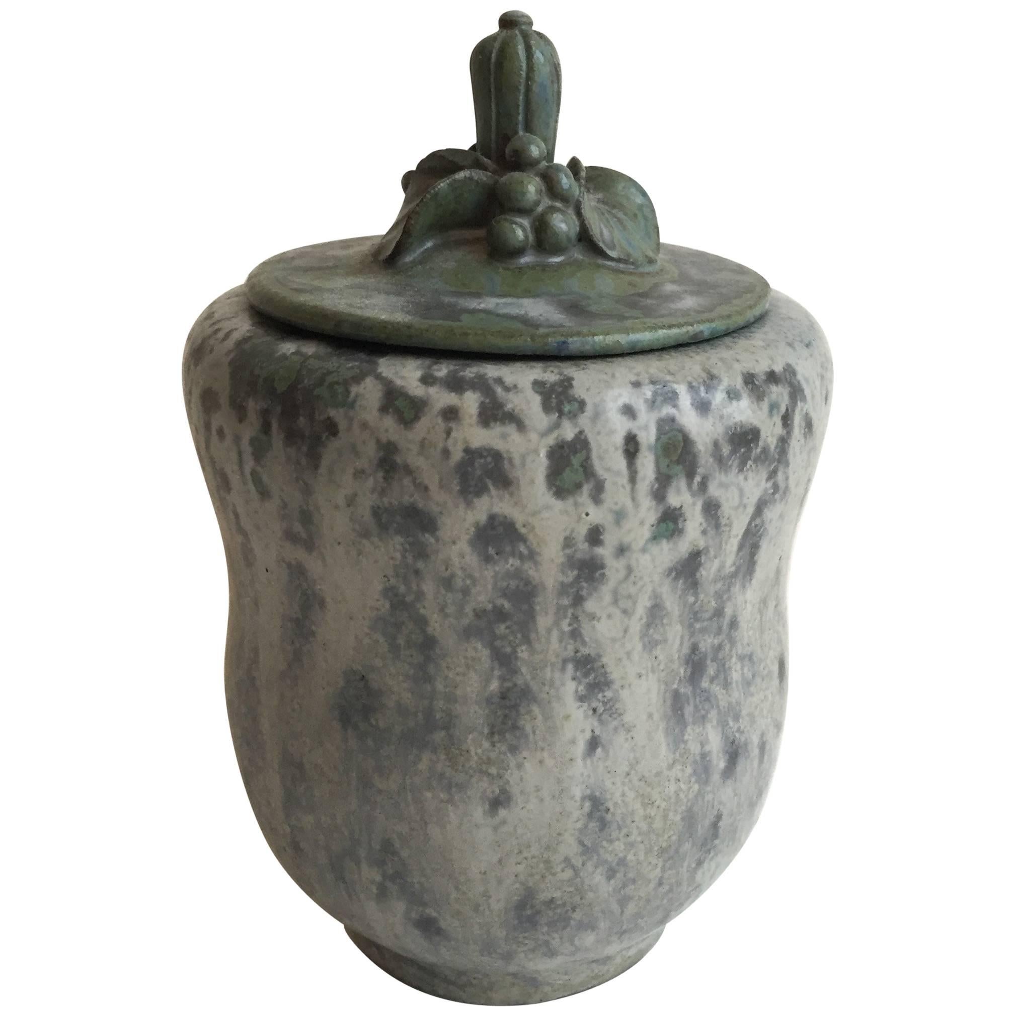 Arne Bang Stoneware Lidded jar Model 10, 1950s For Sale