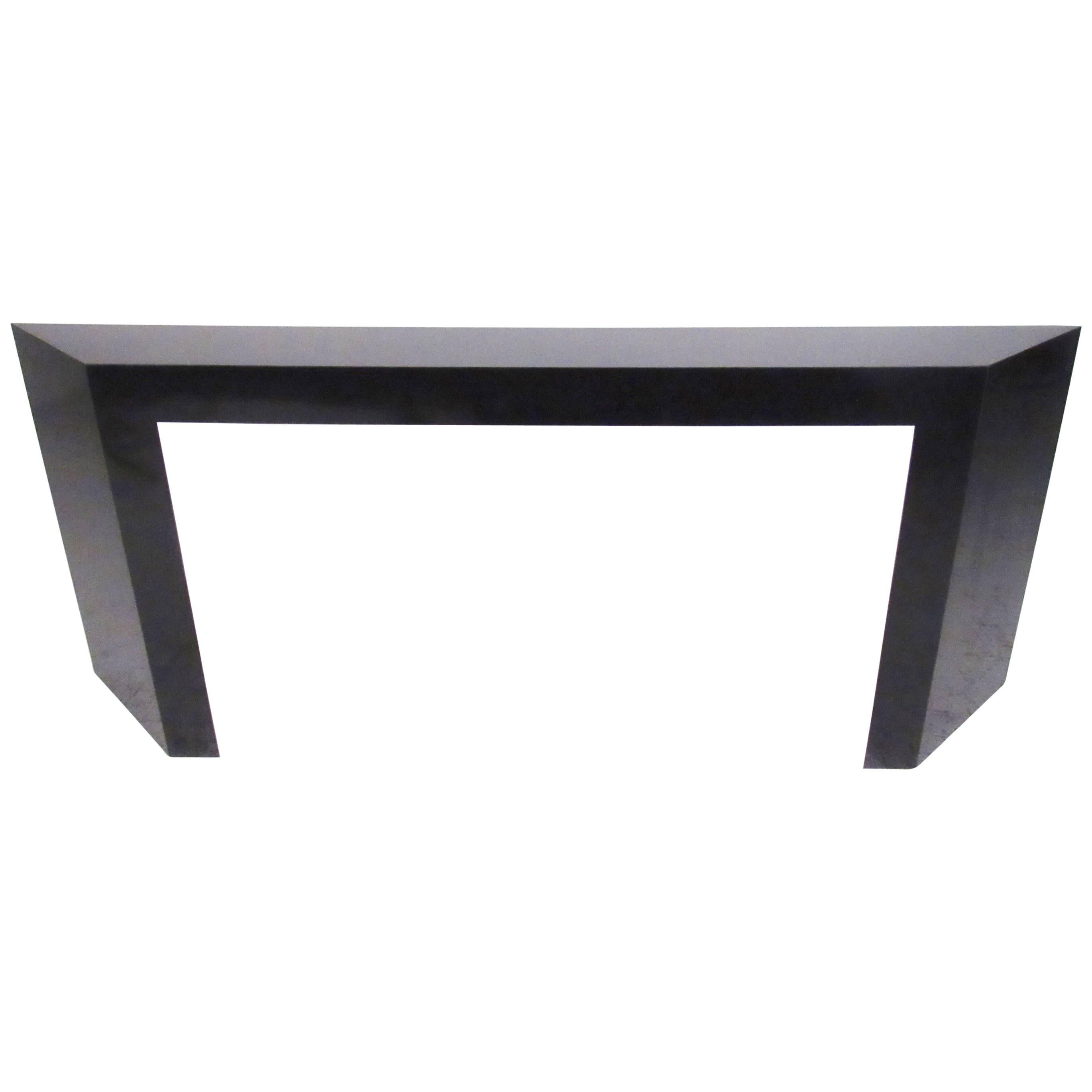 Modern Black Sculptural Console Table