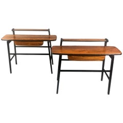 Pair of Italian 1970s Rosewood End Tables