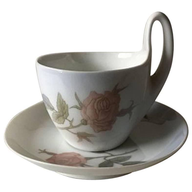 Royal Copenhagen Art Nouveau Small High Handled Cup and Saucer. No. 689/4 For Sale